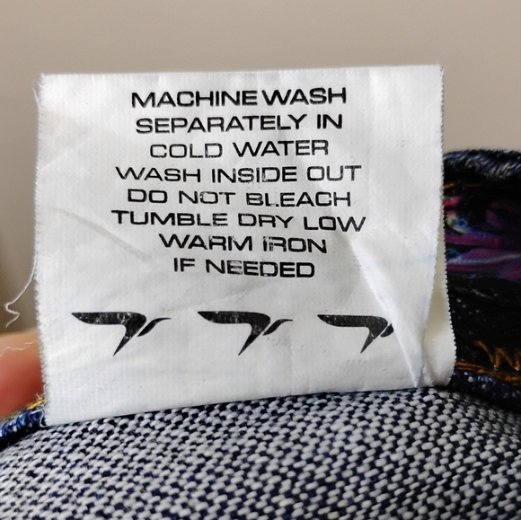 Azzure Y2K Bootcut Jeans Size 26 Low Rise Dark Wash Neon Stitching Vintage 2000s - Picture 13 of 13